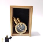 فندک برنجی دست ساز طرح شفاف دایره ای