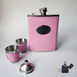 بطری فلزی طرح روکش چرم صورتی