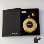 بطری طرح هنسی دایره ای برند nbc رنگ طلایی فلزی